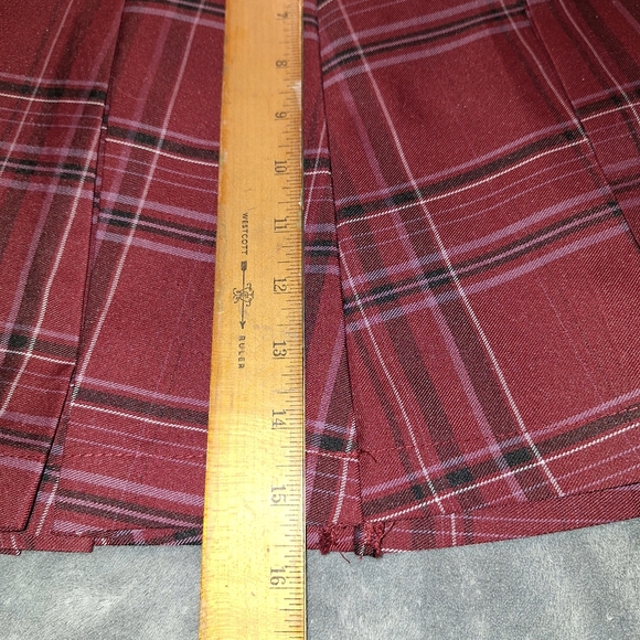 NWT No Boundaries Juniors Pleated Cos Burgundy Cheer School Girl Skirt Size S - Picture 5 of 9